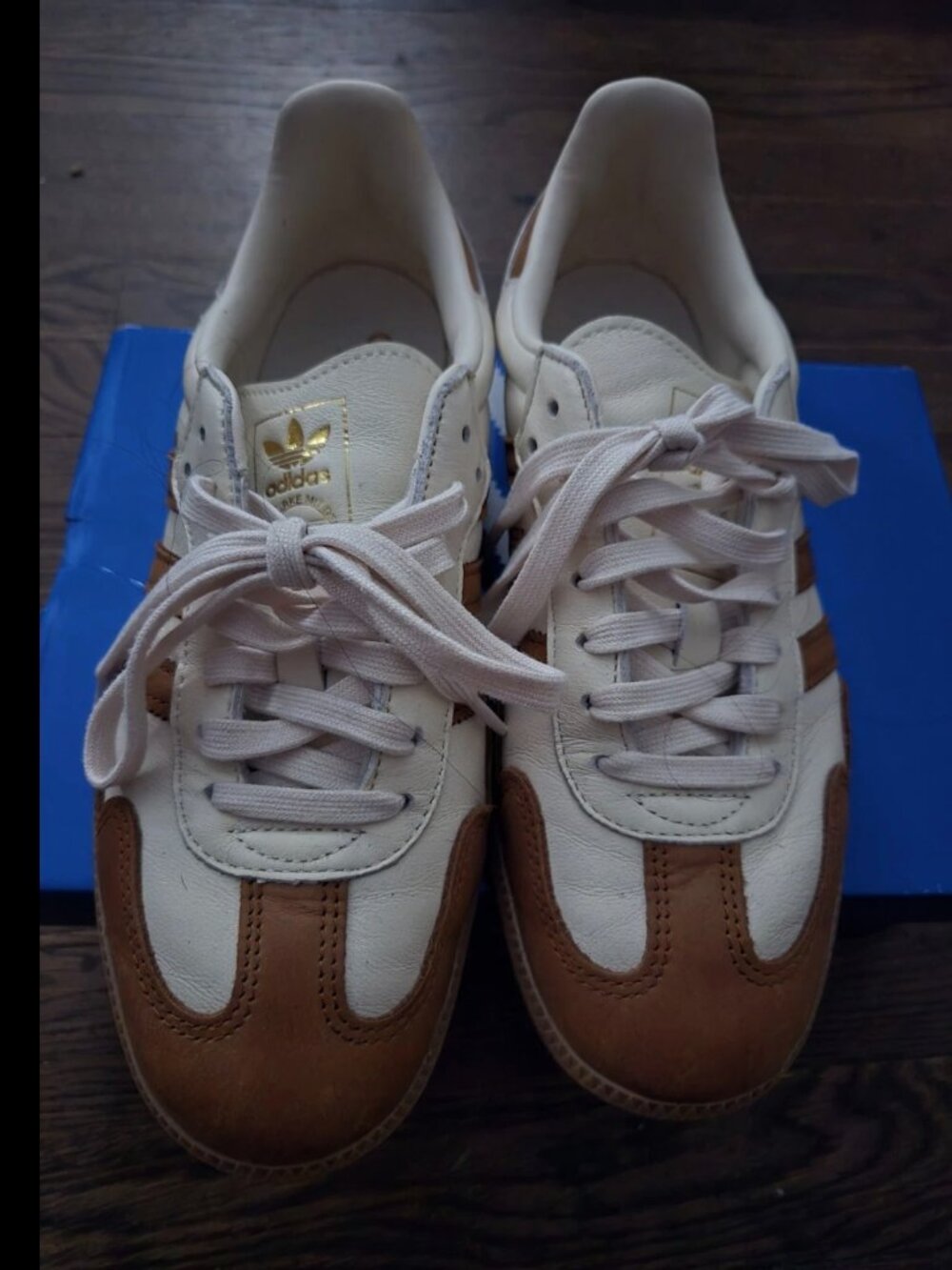 adidas Samba OG Women’s White/Brown Leather Low Top Lace-Up Sneakers